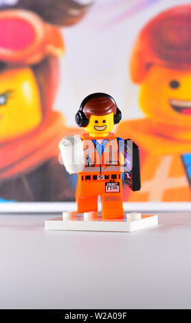 Lego Film 2 Figuren Emmet Brickowski Stockfoto