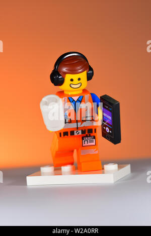 Lego Film 2 Figuren Emmet Brickowski Stockfoto