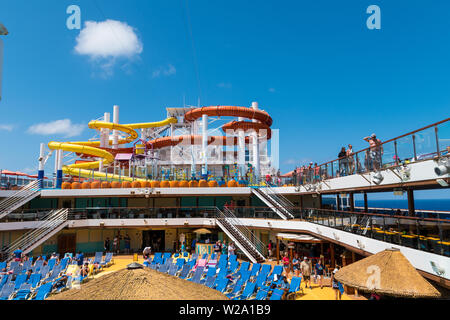 Costa Maya / Mexiko - ca. Juni 2019: Karneval Vista cruise aus Galveston Texas zu Costa Maya in Mexiko. Carnival Cruise Lines. Stockfoto