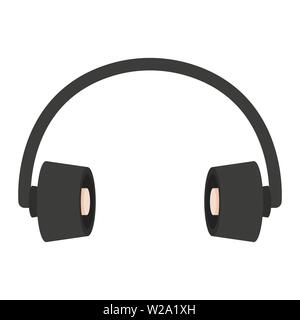 Kopfhörer Flachbild-Symbol, Audiogeräte Vector Illustration auf weißem Hintergrund Stock Vektor