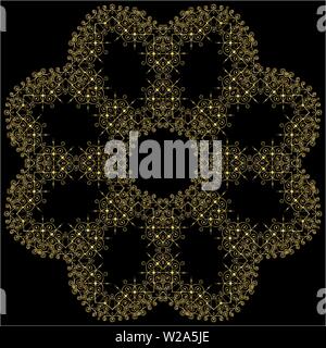 Geometrische abstrakte vector Art déco Muster aus Gold von Hand gezeichneten Elemente. Textile fantasy Drucken. Geschenkpapier. Stock Vektor