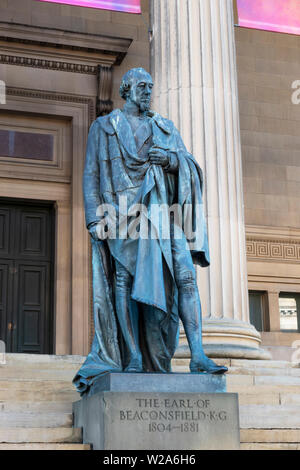 Statue des Earl of Beaconsfield in Liverpool Stockfoto