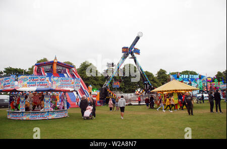 Einen allgemeinen Überblick über die Kirmes am 2019 Northampton Town anzeigen Stockfoto