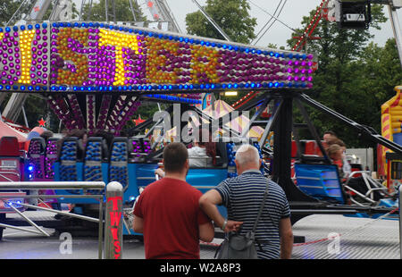 Einen allgemeinen Überblick über die Kirmes am 2019 Northampton Town anzeigen Stockfoto