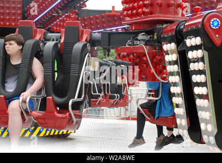 Einen allgemeinen Überblick über die Kirmes am 2019 Northampton Town anzeigen Stockfoto