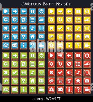 Cartoon button set Game Pack, GUI-Element für mobile gameCartoon tasten Spiel GUI-Elemente für mobile Spiele Set Stock Vektor