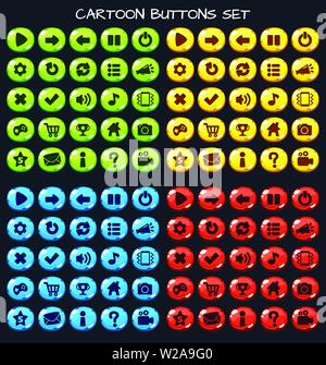 Cartoon button set Game Pack, GUI-Element für mobile gameCartoon tasten Spiel GUI-Elemente für mobile Spiele Set Stock Vektor