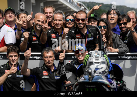 Chemnitz, Deutschland. 07 Juli, 2019. 7. Juli 2019, Sachsenring Motorsport Rennstrecke, Hohenstein-Ernstthal, Chemnitz, Sachsen, Deutschland; MotoGP von Deutschland, Race Day; Monster Energy Yamaha Team Credit: Aktion Plus Sport Bilder/Alamy leben Nachrichten Stockfoto