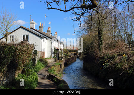 East Meon Dorf in der Nähe von Petersfield, Hampshire, England Großbritannien Stockfoto