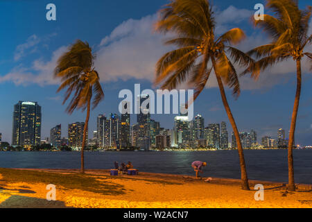 BRICKELL AVENUE Skyline von Downtown Miami Florida USA Stockfoto