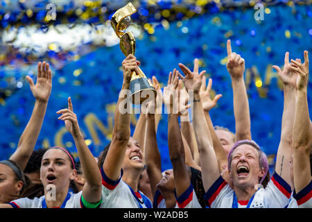 Lyon, Frankreich. 07. Juli 2019. Während eines Spiels zwischen den USA X Niederlande, gültig für die Endrunde der FIFA Frauen &#39;s World Cup 2019, Am Stadion in Lyon Lyon, Frankreich, statt. Credit: Foto Arena LTDA/Alamy leben Nachrichten Stockfoto