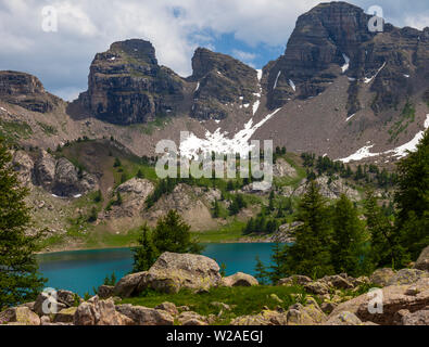 Allos See. Nationalpark Mercantour, Alpen Haoute Provence, Frankreich Stockfoto