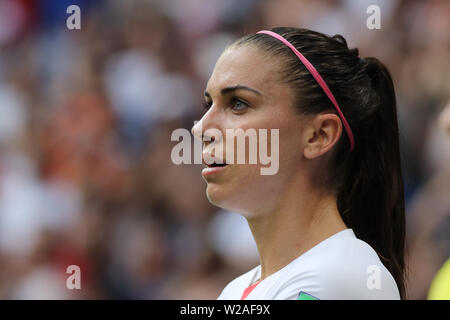 Groupama Stadion, Lyon, Frankreich. 7. Juli 2019. FIFA Frauen WM-Finale, USA versus Niederlande; Alex Morgan (USA) Credit: Aktion plus Sport/Alamy leben Nachrichten Stockfoto