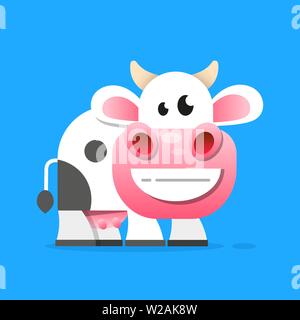 Kuh mit einem Glas Milch Vector Illustration Stock Vektor