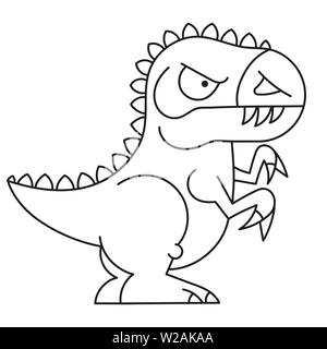 Cartoon doodle Abbildung: cartoon Dinosaur für Malbuch, t-shirt Print Design, Grußkarte Stock Vektor