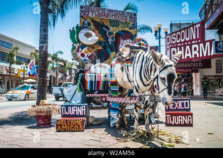 Tijuana, Mexiko - August 2, 2012 - Straßen der Grenze zwischen den USA und Mexiko in San Diego, Kalifornien Stockfoto