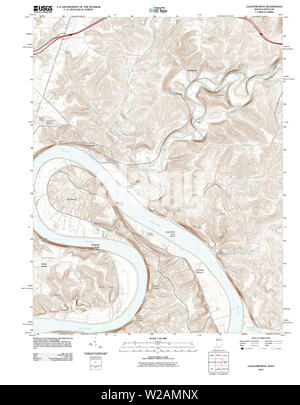 USGS TOPO Karte Indiana in Leavenworth 20120113 TM Wiederherstellung Stockfoto