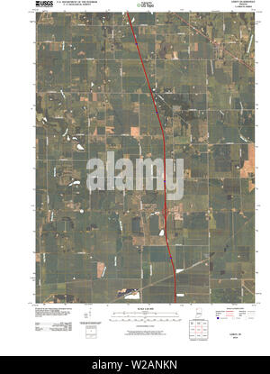 USGS TOPO Karte Indiana in Leroy 20100512 TM Wiederherstellung Stockfoto