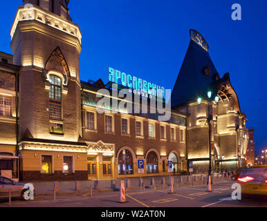 Jaroslawski Bahnhof in Komsomolskaja Platz in Moskau. Russland Stockfoto