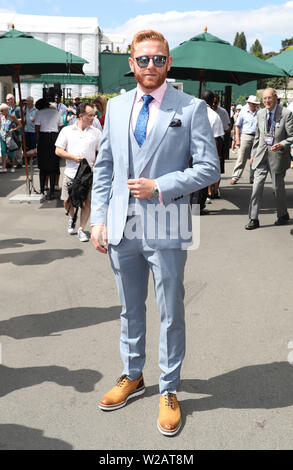 London, Großbritannien. 06 Juli, 2019. Jonny Bairstow an Tag sechs an der Wimbledon Championships Tennis, Wimbledon, London am 6. Juli 2019 Credit: Paul Marriott/Alamy leben Nachrichten Stockfoto