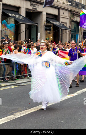 Vom 6. Juli 2019 - London Pride Parade, Großbritannien Stockfoto