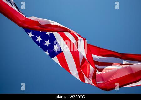 Amerikanische Flagge im wind Stockfoto