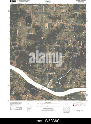 USGS TOPO Karte Indiana in Mauckport 20100528 TM Wiederherstellung Stockfoto