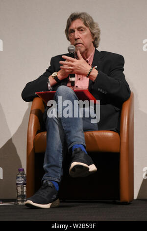 Lautsprecher des britischen Parlaments: eine moralische Verantwortung für Palästina mit Colin Monehen, Mickey Brady MP und Ahmed Mahdud in Palästina Expo 2019 am 7. Juli 2019 in London Olympia, UK. Stockfoto