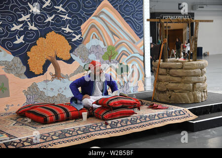 Palästina Expo haben der Welt zeigen. Die Palästinenser Menschen ist die am meisten Willensstark Menschen Menschheit im 21. Jahrhundert gesehen haben. Das Leid, Demütigung, Not und injustic die Menschheit von den Israelis Unterdrückung und ihre Entschlossenheit, die Rechte der Palästinenser, in ihre Heimat zurückzukehren ertragen kann ist nicht verhandelbar am 7. Juli 2019 in London Olympia, UK. Stockfoto