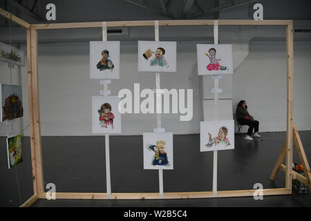 Palästina Expo haben der Welt zeigen. Die Palästinenser Menschen ist die am meisten Willensstark Menschen Menschheit im 21. Jahrhundert gesehen haben. Das Leid, Demütigung, Not und injustic die Menschheit von den Israelis Unterdrückung und ihre Entschlossenheit, die Rechte der Palästinenser, in ihre Heimat zurückzukehren ertragen kann ist nicht verhandelbar am 7. Juli 2019 in London Olympia, UK. Stockfoto