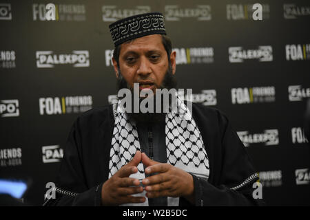 Palästina Expo haben der Welt zeigen. Die Palästinenser Menschen ist die am meisten Willensstark Menschen Menschheit im 21. Jahrhundert gesehen haben. Das Leid, Demütigung, Not und injustic die Menschheit von den Israelis Unterdrückung und ihre Entschlossenheit, die Rechte der Palästinenser, in ihre Heimat zurückzukehren ertragen kann ist nicht verhandelbar am 7. Juli 2019 in London Olympia, UK. Stockfoto