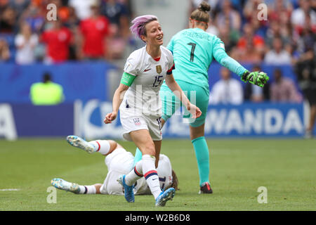 Lyon, Frankreich. 07 Juli, 2019. Rapinoe die Vereinigten Staaten während der Match gegen die Niederlande Spiel gültig für die Endrunde der Frauen Fußballweltmeisterschaft in Lyon in Frankreich Sonntag, 07. Credit: Brasilien Foto Presse/Alamy leben Nachrichten Stockfoto