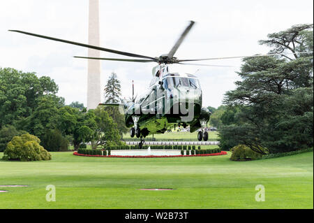 Washington, United States. 07 Juli, 2019. Marine ein Hubschrauber Rückkehr zum Weißen Haus mit Präsident Donald Trump und First Lady Melania Trump in Washington, DC. Credit: SOPA Images Limited/Alamy leben Nachrichten Stockfoto