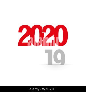 2020 ersetzt die 2019. Frohe Weihnachten und ein glückliches Neues Jahr 2020 Hintergrund, Vorlage. Weihnachten Grußkarte. Vector Illustration. Stock Vektor