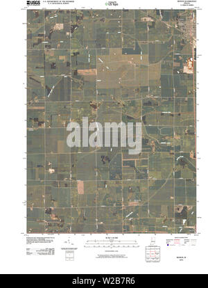 USGS TOPO Karte Indiana im Monon 20100526 TM Wiederherstellung Stockfoto