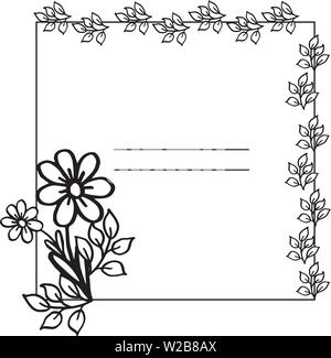 Vector Illustration abstrakt bouqet Rahmen mit Banner Hand gezeichnet Stock Vektor
