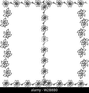 Vector Illustration abstrakt bouqet Rahmen mit Banner Hand gezeichnet Stock Vektor