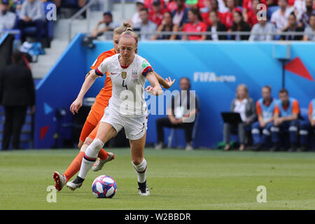 Groupama Stadion, Lyon, Frankreich. 7. Juli 2019. FIFA Frauen WM-Finale, USA versus Niederlande; Becky Sauerbrunn (USA) Credit: Aktion plus Sport/Alamy leben Nachrichten Stockfoto