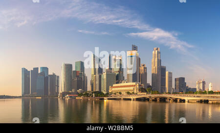 Singapur panorama Skyline der Stadt an der Marina Bay und Singapur Geschäftsviertel Stockfoto