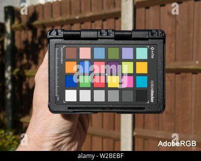 Foto: X-Rite Reisepass Farbkalibrierung Target-Bild wurde aus einer RAW-Bilddatei mit AdobeRGB-Farbraum im gesamten produziert. Stockfoto