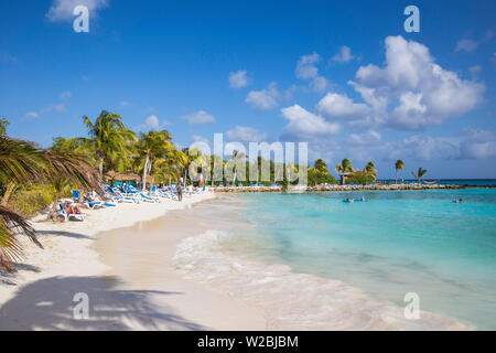 Karibik, Niederländische Antillen, Aruba, Renaissance Island, Flamingo Beach Stockfoto