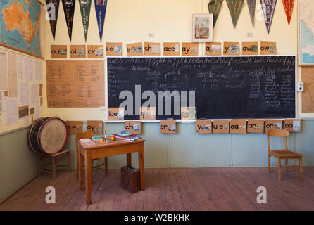 Australien, South Australia, Yorke Peninsula, Kadina, Bauernmuseum Schuppen, eine Schule, Tafel Stockfoto