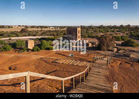 Australien, South Australia, Yorke Peninsula, Moonta, ehemalige Kupfer-Bergbau Boomtown, Moonta Mines, Richman Maschinenhaus und Richman Trailing Heap, Halde Stockfoto