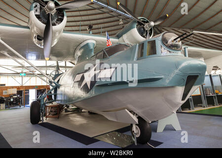 Australien, Western Australia, Bull Creek, RAAF Aviation Heritage Museum, WW2-Ära PBY Catalina Wasserflugzeug Stockfoto