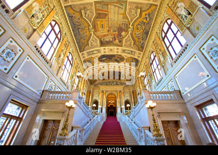 Große Treppe im Imperial Court Theatre, Wien, Österreich, Mitteleuropa Stockfoto