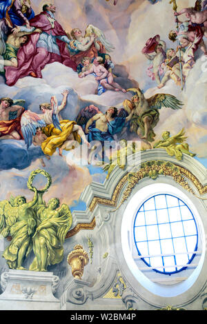 Barocke Wandmalerei in der Karlskirche (Kirche St. Charles), Wien, Österreich Stockfoto