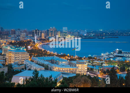 Aserbaidschan, Baku, Blick auf die Bucht von Baku Stockfoto