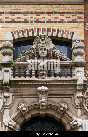 Jugendstil Architektur, Detail, Zurenborg, Antwerpen, Belgien Stockfoto