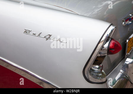 Classic American Auto (Chevrolet Belair), Havanna, Kuba Stockfoto