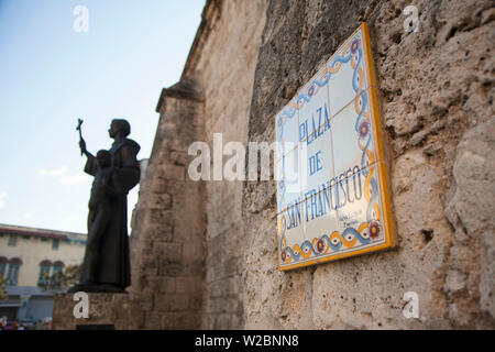 Plaza de San Francisco, Habana Vieja, Havanna, Cubaplaq Stockfoto